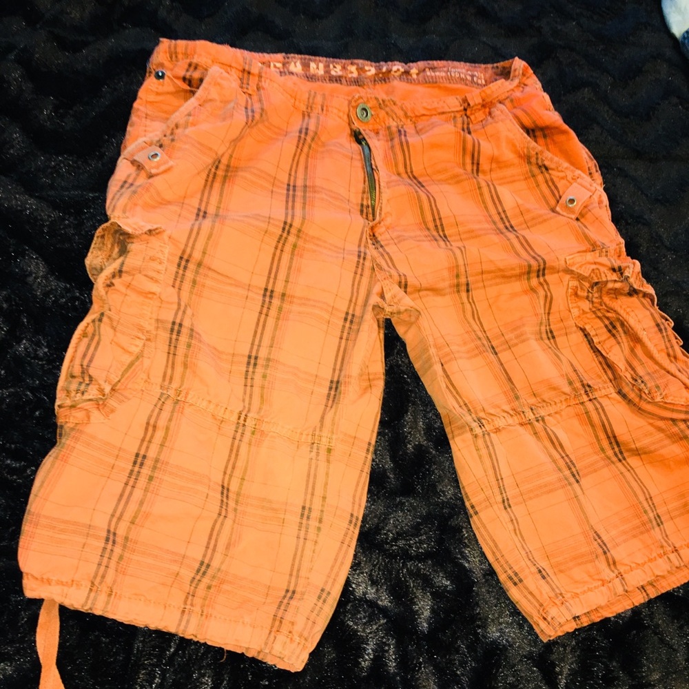 Stone touch men denim cargo shorts